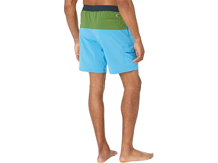 (取寄) コルマー 45 cm スリー-カラー ストレッチ クイック ドライ スイム トランクス COLMAR 45 cm Three-Color Stretch Quick Dry Swim Trunks River/Grass/Navy