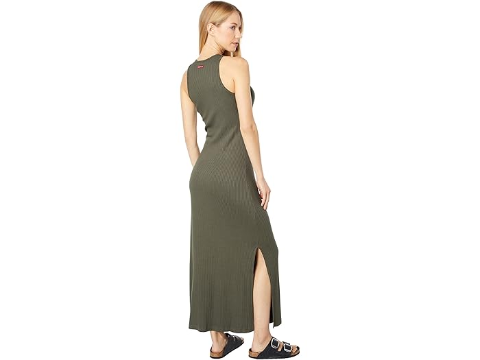 (取寄) ハード テイル イージー パロマ ドレス イン 5x3 モーダル リブ Hard Tail Easy Paloma Dress in 5x3 Modal Rib Olive Drab