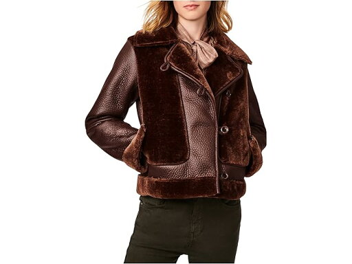 (取寄) ベルナルド ファッション フォー シアリング アビエイター ジャケット Bernardo Fashions Faux Shearling Aviator Jacket Brown (取寄) ベルナルド ファッション フォー シアリング アビエイター ジャケット Bernardo Fashions Faux Shearling Aviator Jacket Brown