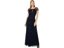 (取寄) エスケイプ ロング シーア マット ジャージ ビーデッド ドレス ウィズ キャップ スリーブ XSCAPE Long Sheer Matte Jers...