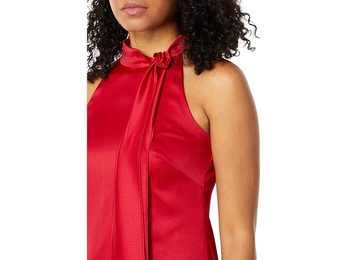 (取寄) ヴィンスカムート クレープ バック サテン ボウ ネック シフト Vince Camuto Crepe Back Satin Bow Neck Shift Red