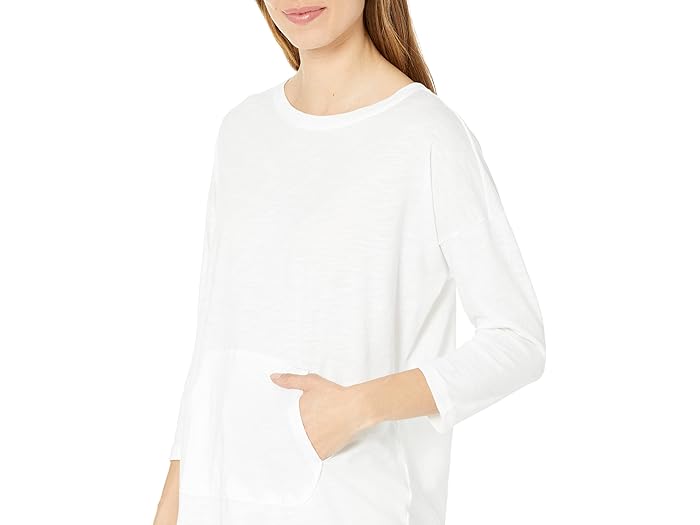 (取寄) リラ P フレイム モーダル ハイロ— ポケット チュニック Lilla P Flame Modal High-Low Pocket Tunic White