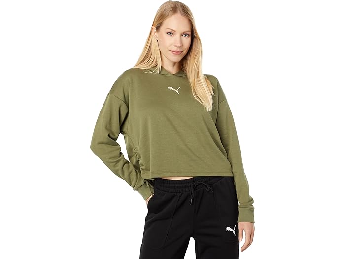 () ס 롼 ѡ PUMA Ruching Hoodie Dark Green Moss