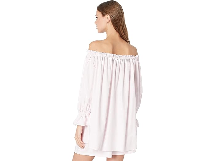 (取寄) ウェイフ フリーマン ロング スリーブ オフ ショルダー チュニック WAYF Freeman Long Sleeve Off Shoulder Tunic Pink Pinstripe