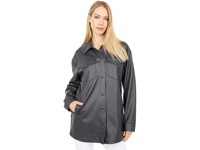 () åե ե 쥶 㥱å Avec Les Filles Faux Leather Shacket Grap...