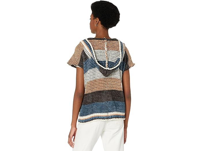 (取寄) ロックンロールカウガール ニット ストライプ ドロップ ショルダー カーディガン Rock and Roll Cowgirl Knitted Stripe Drop Shoulder Cardigan 46-2357 Coffee