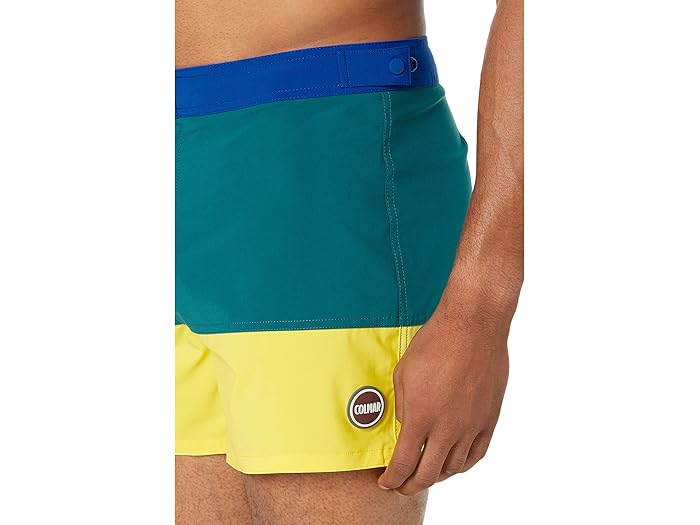 (取寄) コルマー 35 cm ファニー カラーブロック ストレッチ クイック ドライ スイム トランクス COLMAR 35 cm Funny Color-Block Stretch Quick Dry Swim Trunks Vetiver/Taxi/Yatch