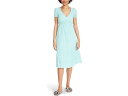 (取寄) ベッツィジョンソン テクスチャー コットン パフ スリーブ ティアード ミディ Betsey Johnson Textured Cotton Puff Sleeve Tiered Midi Pastel Turquoise(4)
