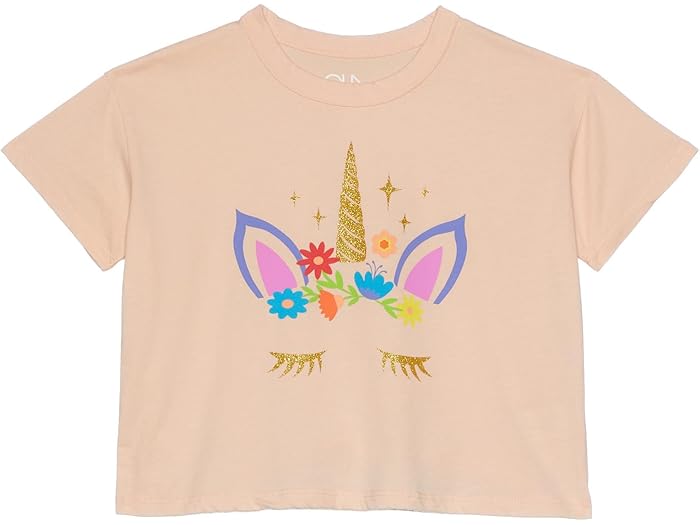 (取寄) チェイサー キッズ フローラル ユニコーン ティー (ビッグ キッズ) Chaser Kids Floral Unicorn Tee (Big Kids) Peach Parfait