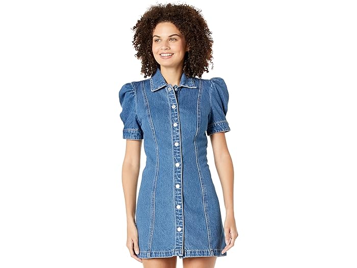 (取寄) ブランクニューヨーク パフ スリーブ デニム ミニ ドレス イン ウォーク イン ザ パーク Blank NYC Puff Sleeve Denim Mini Dress in Walk in The Park Walk in the Park