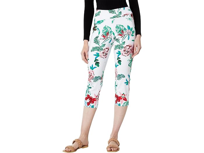 (取寄) クレイジー ラリー プル オン カプリ パンツ Krazy Larry Pull-On Capri Pants White Flowers
