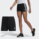 アディダス レディース ショートパンツ ハーフパンツ エッセンシャル スリム 3 ストライプ ショーツ ジャージ トラックパンツ スポーツウェア 短パン 丈短め...