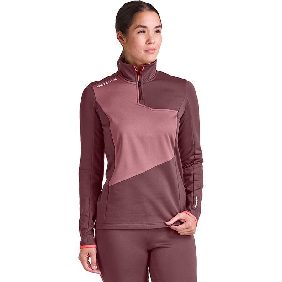 () ȥܥå ǥ ե꡼ 饤 å ͥå ȥå -  Ortovox women Fleece Light Zip Neck Top - Women's Winetasting