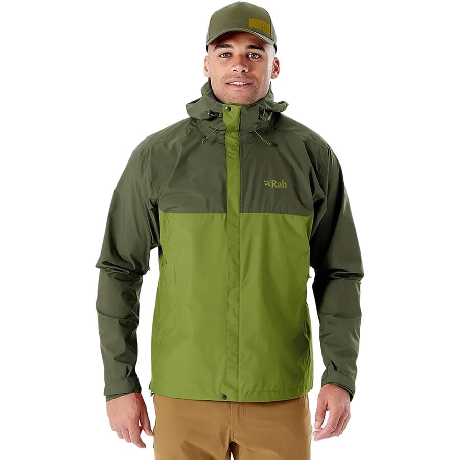 (取寄) ラブ メンズ ダウンポアー エコ ジャケット - メンズ Rab men Downpour Eco Jacket - Men's Army/Aspen Green