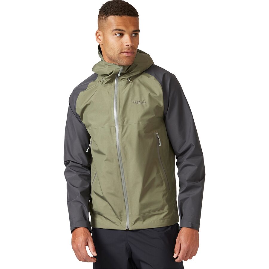 (取寄) ラブ メンズ ナムチェ パックライト ジャケット - メンズ Rab men Namche Paclite Jacket - Men's Graphene/Light Khaki