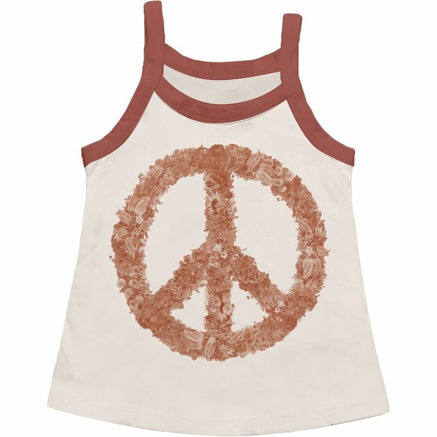 (取寄) タイニー ウェールズ ガールズ ピース フラワー レーザー バック タンク - ガールズ Tiny Whales girls Peace Flowers Racer Back Tank - Girls' Natural/Rust