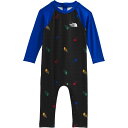 (取寄) ノースフェイス インファント アンフィビアス サン ワンピース スイムスーツ - インファンツ The North Face infant Amphibious Sun One-Piece Swimsuit - Infants' TNF Black Tossed Logo Grid Print