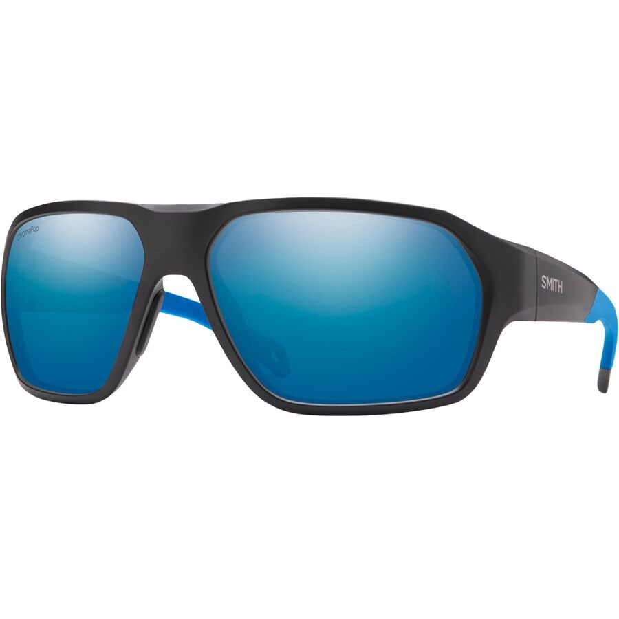 () X~X fbL{X |[CYh TOX Smith Deckboss Polarized Sunglasses Matte Black/Blue/ChromaPop Glass Polarized Blue Mirror