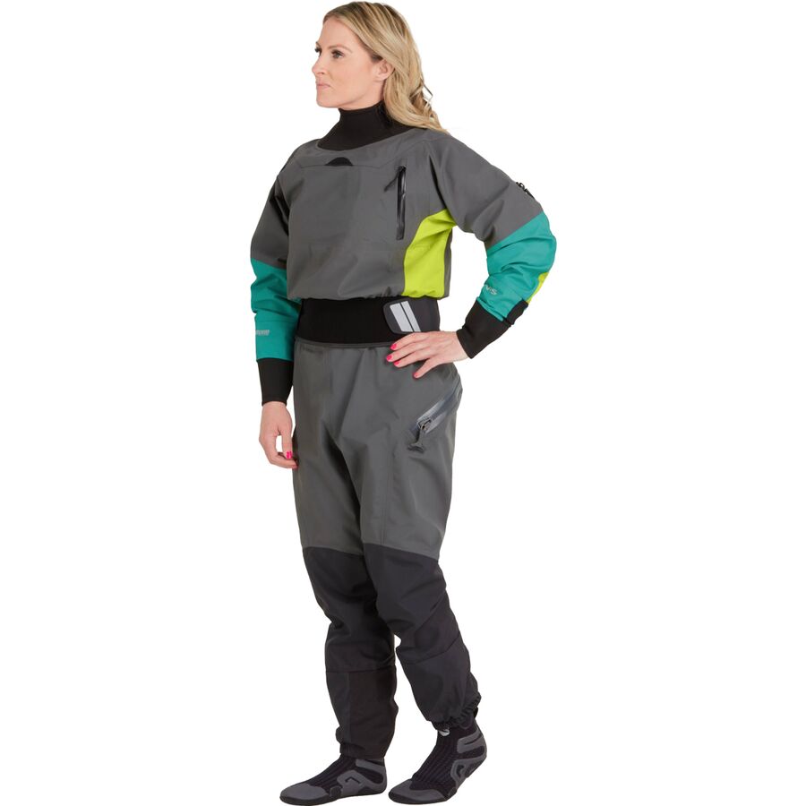 () ̥륨 ǥ ԥܥå ɥ饤 -  NRS women Pivot Drysuit - Women's Jade/Lime