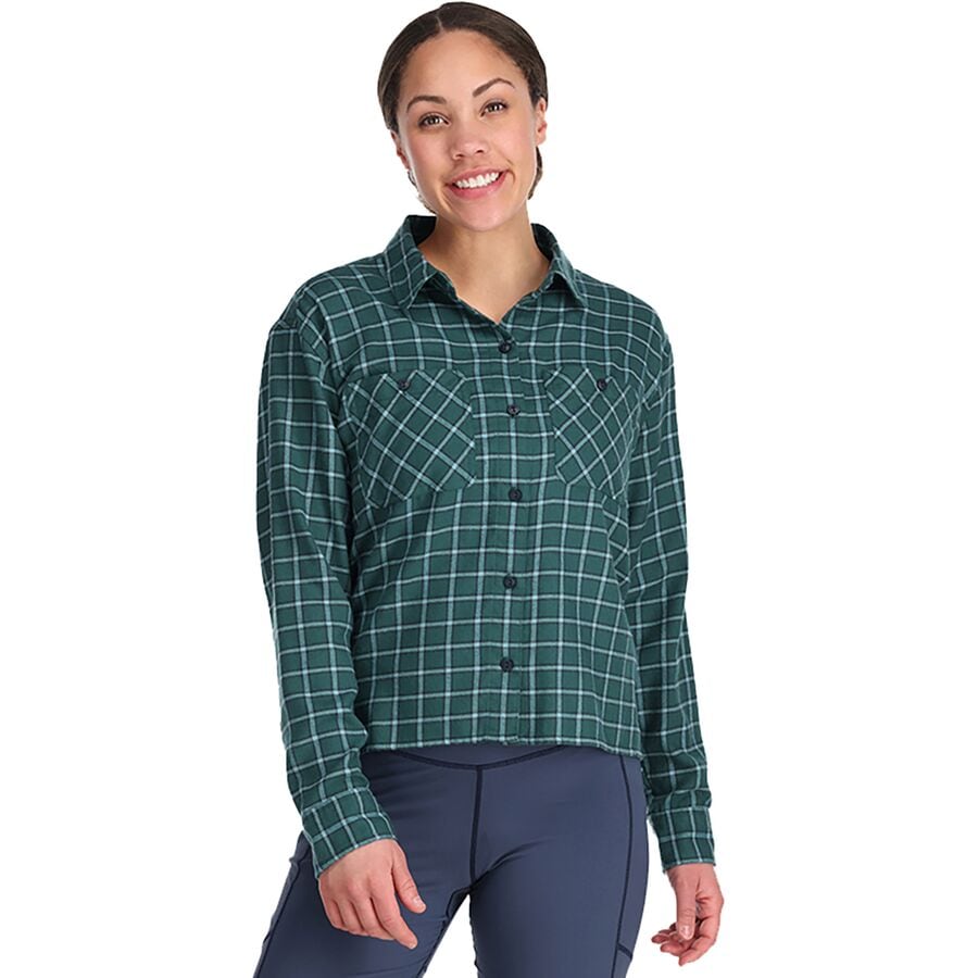 () AEghA T[` fB[X tB[hobN CgEFCg tl Vc - EBY Outdoor Research women Feedback Lightweight Flannel Shirt - Women's Deep Lake Plaid