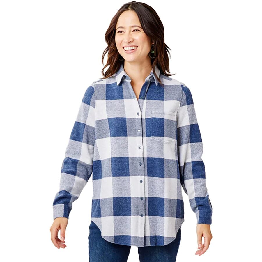 () J[ fUC fB[X tFAoNX X[p[\tg Vc - EBY Carve Designs women Fairbanks Supersoft Shirt - Women's Navy Plaid