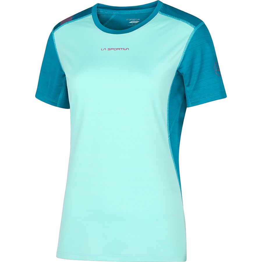 () X|eBo fB[X Tt@CA T-Vc - EBY La Sportiva women Sunfire T-Shirt - Women's Turquoise/Crystal