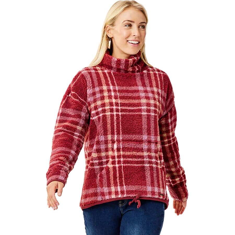 () J[ fUC fB[X [[ JE Z[^[ - EBY Carve Designs women Roley Cowl Sweater - Women's Brick Plaid