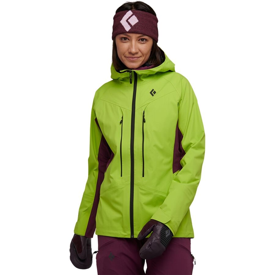 () ubN_Ch fB[X h[ pg[ nCubg VF WPbg - EBY Black Diamond women Dawn Patrol Hybrid Shell Jacket - Women's Aloe/Blackberry