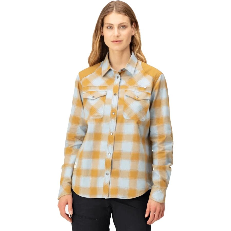 (取寄) ノローナ レディース スヴァールバル フランネル シャツ - ウィメンズ Norrona women Svalbard Flannel Shirt - Women's Blue Fog/Camelflage