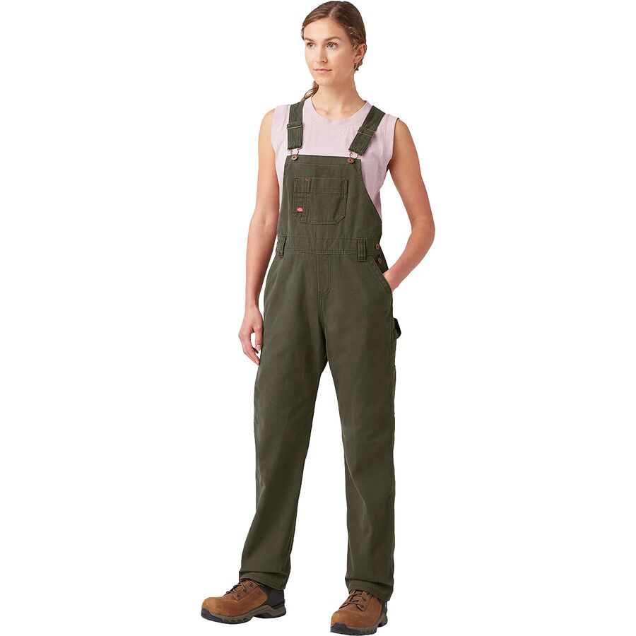 () fBbL[Y fB[X ru bNXh-tBbg Xg[g I[o[I[ - EBY Dickies women Bib Relaxed Straight Overall - Women's Rinsed Moss Green