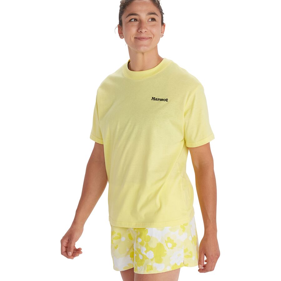 () }[bg fB[X TVC V[gX[u T-Vc - EBY Marmot women Sunshine Short-Sleeve T-Shirt - Women's Light Yellow