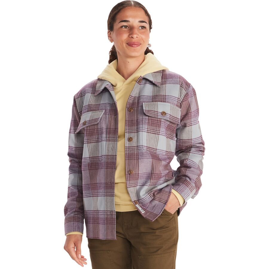 () }[bg fB[X CNC wr[EFCg tl I[o[Vc - EBY Marmot women Incline Heavyweight Flannel Overshirt - Women's Hazy Purple