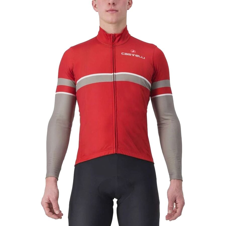 (取寄) カステリ メンズ レッタ ロング-スローブ ジャージ - メンズ Castelli men Retta Long-Sleeve Jersey - Men's Pompeian Red/Nickel Gray