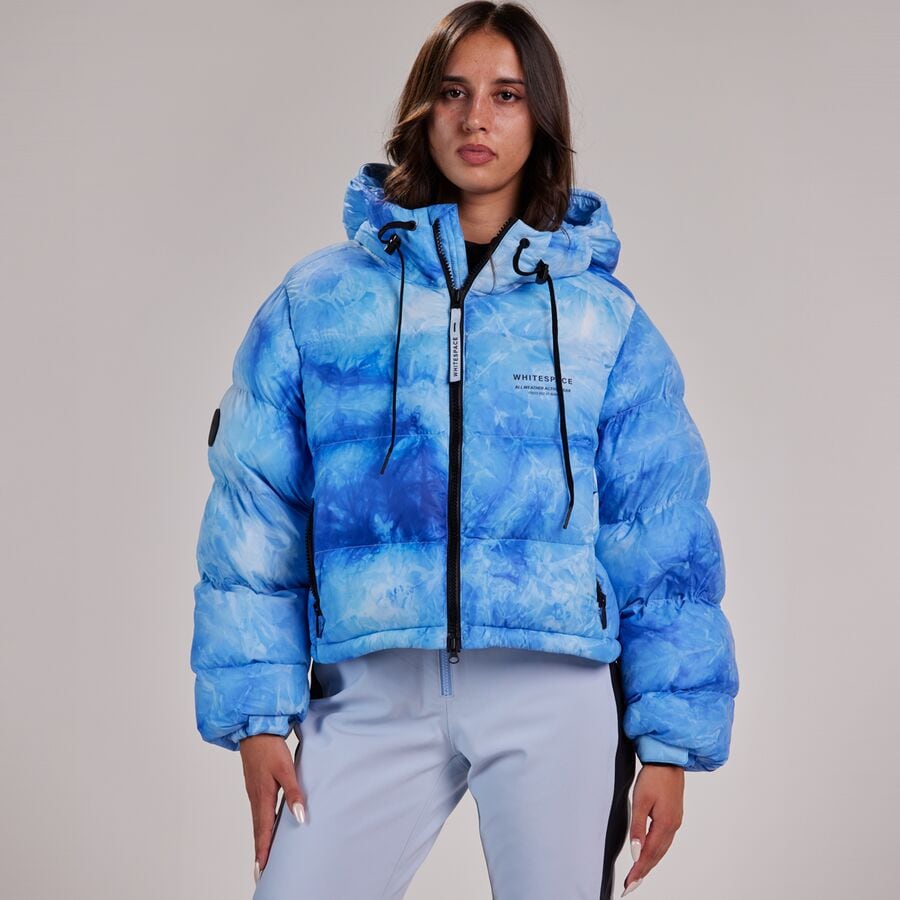 (取寄) ホワイトスペース レディース クロップド パファー ジャケット - ウィメンズ WHITESPACE women Cropped Puffer Jacket - Women's Sky Blue Tie Dye