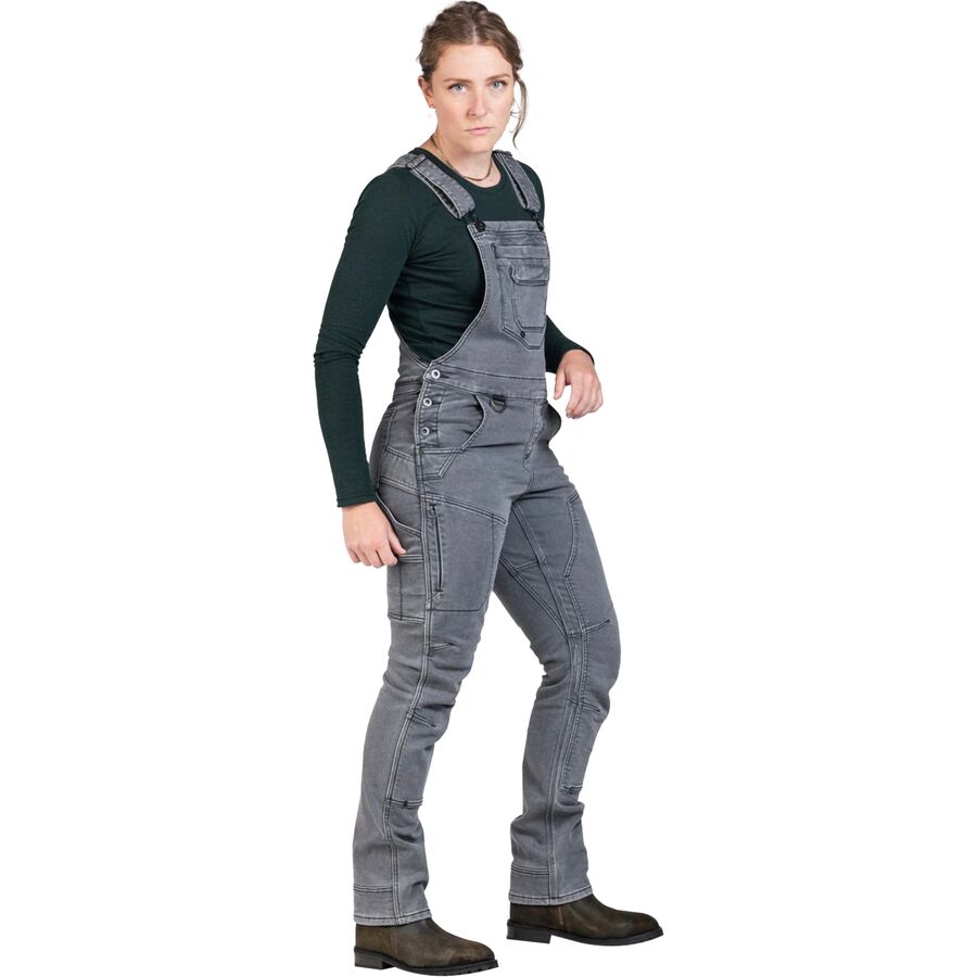 (取寄) ダブテイル ワークウェア レディース フレッシュリー ドロップ シート オーバーオール - ウィメンズ Dovetail Workwear women Freshley Drop Seat Overalls - Women's Grey Thermal Denim