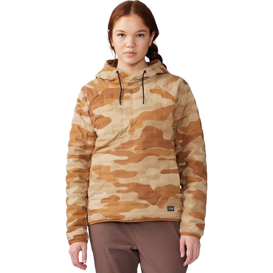 () }Een[hEFA fB[X Xgb`_E Cg vI[o[ p[J[ Mountain Hardwear women Stretchdown Light Pullover Hoodie - Women's Copper Clay Camo Print