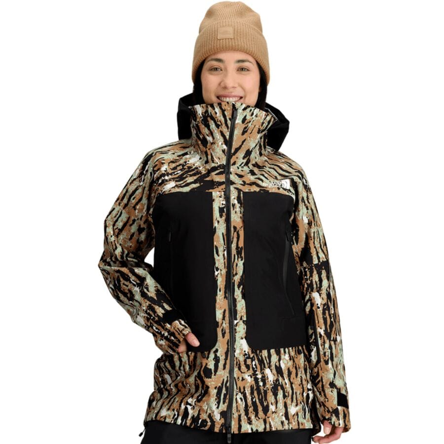 (取寄) ノースフェイス レディース サミット ヴェルビエ Gtx ジャケット The North Face women Summit Verbier GTX Jacket - Women's Almond Butter Pitcher Plant Print