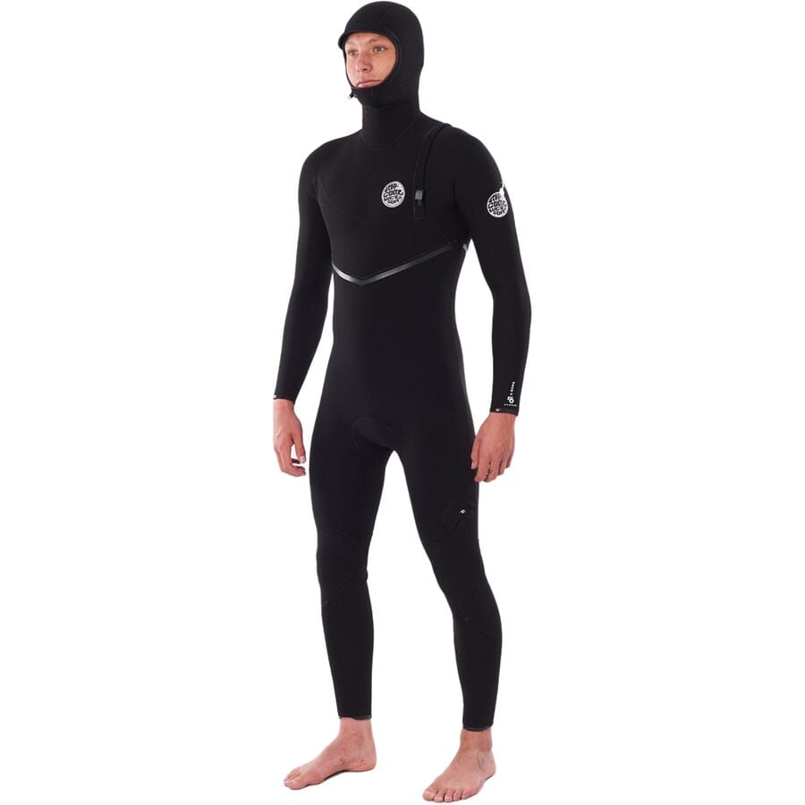 () bv J[ Y E-{ 4/3 X`[}[ Wbv-t[ t[fbg EFbgX[c - Y Rip Curl men E-Bomb 4/3 Steamer Zip-Free Hooded Wetsuit - Men's Black