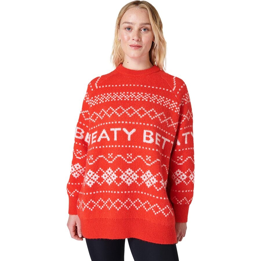 () XEFbeB xeB fB[X Xm[ tFAAC Z[^[ - EBY Sweaty Betty women Snow Fairisle Sweater - Women's Firebird Orange Fairisle