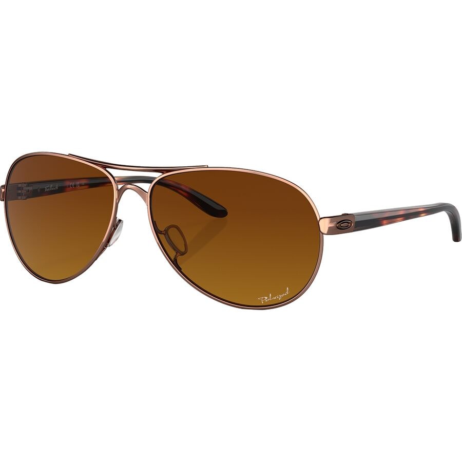 () ꡼ ǥ եɥХå ݡ饤 󥰥饹 -  Oakley women Feedback Polarized Sunglasses - Women's Rose Gold W/Brn Grad Pol