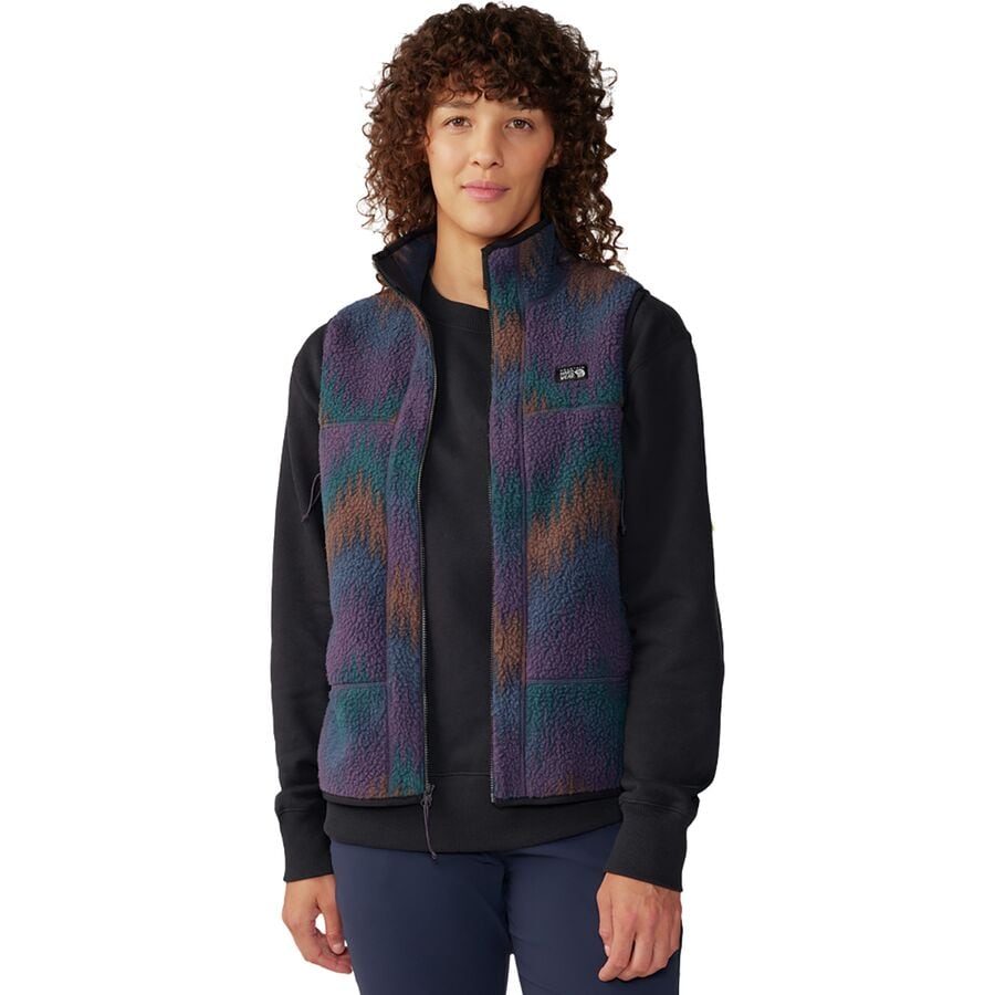 (取寄) マウンテンハードウェア レディース ハイキャンプ フリース プリンテッド ベスト - ウィメンズ Mountain Hardwear women HiCamp Fleece Printed Vest - Women's Blurple Zig Zag Print