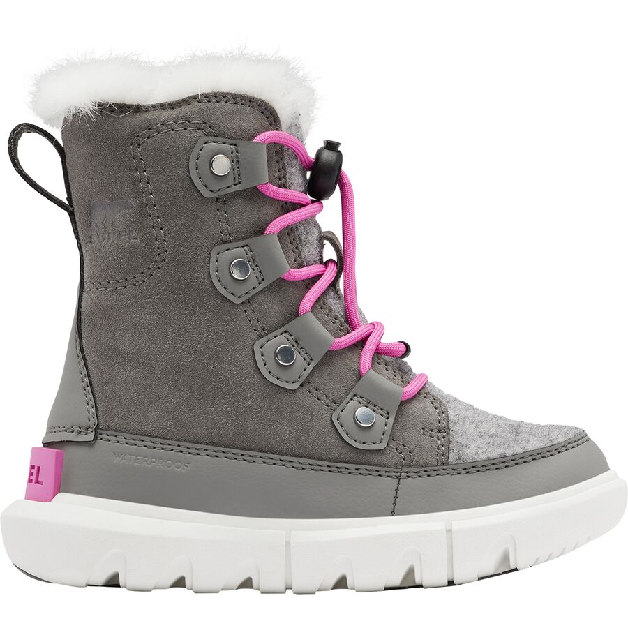 () \ LbY GNXv[ [X u[c - LbY SOREL kids Explorer Lace Boot - Kids' Quarry/Bright Lavender