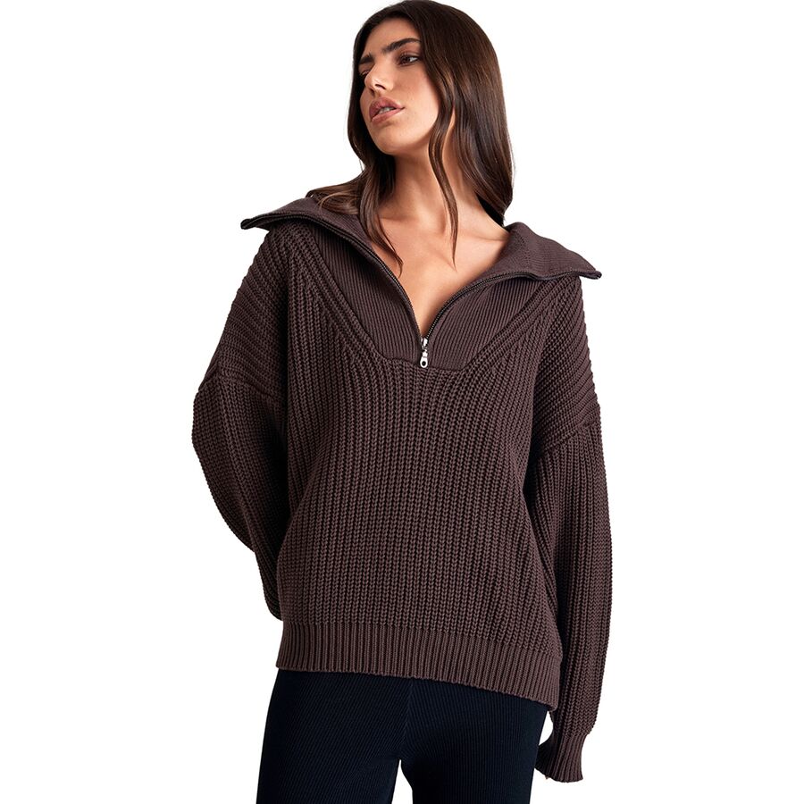 () fB[X `L[ 1/2-Wbv jbg gbv - EBY All Fenix women Chunky 1/2-Zip Knit Top - Women's Espresso