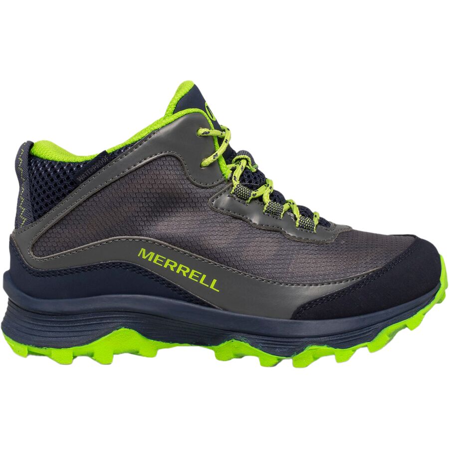 取寄 メレル キッズ モアブ スピード ミッド ウォータープルーフ ブーツ - キッズ Merrell kids Moab Speed Mid Waterproof Boot - Kids Navy/Grey/Lime