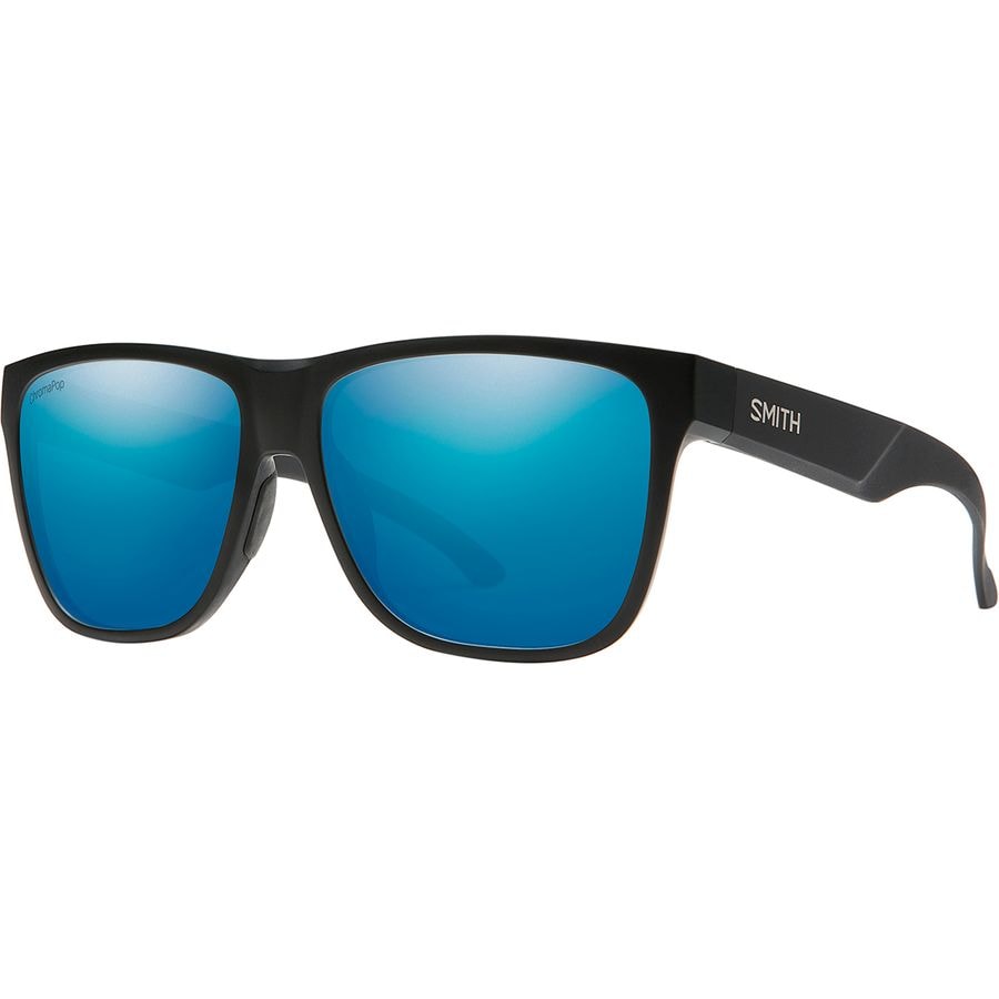 () X~X [_E Xl 2 N}|bv |[CYh TOX Smith Lowdown XL 2 ChromaPop Polarized Sunglasses Matte Black/Blue Mirror Polarized