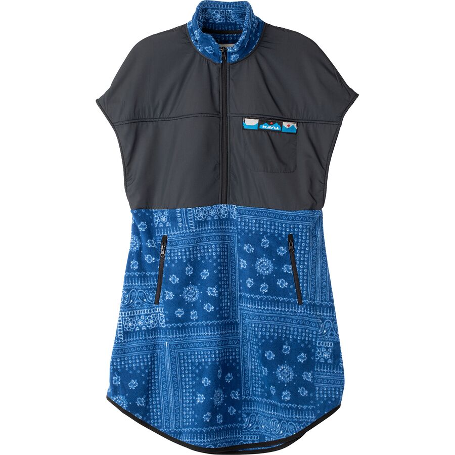 () ֡ ǥ ˡ ե꡼  ɥ쥹 -  KAVU women Neve Fleece Cape Dress - Women's Blue Bandana