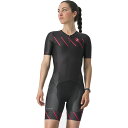 取寄 カステリ レディース フリー サンレモ 2 ショートスリーブ スーツ - ウィメンズ Castelli women Free Sanremo 2 Short-Sleeve Suit - Women s Black/Hibiscus