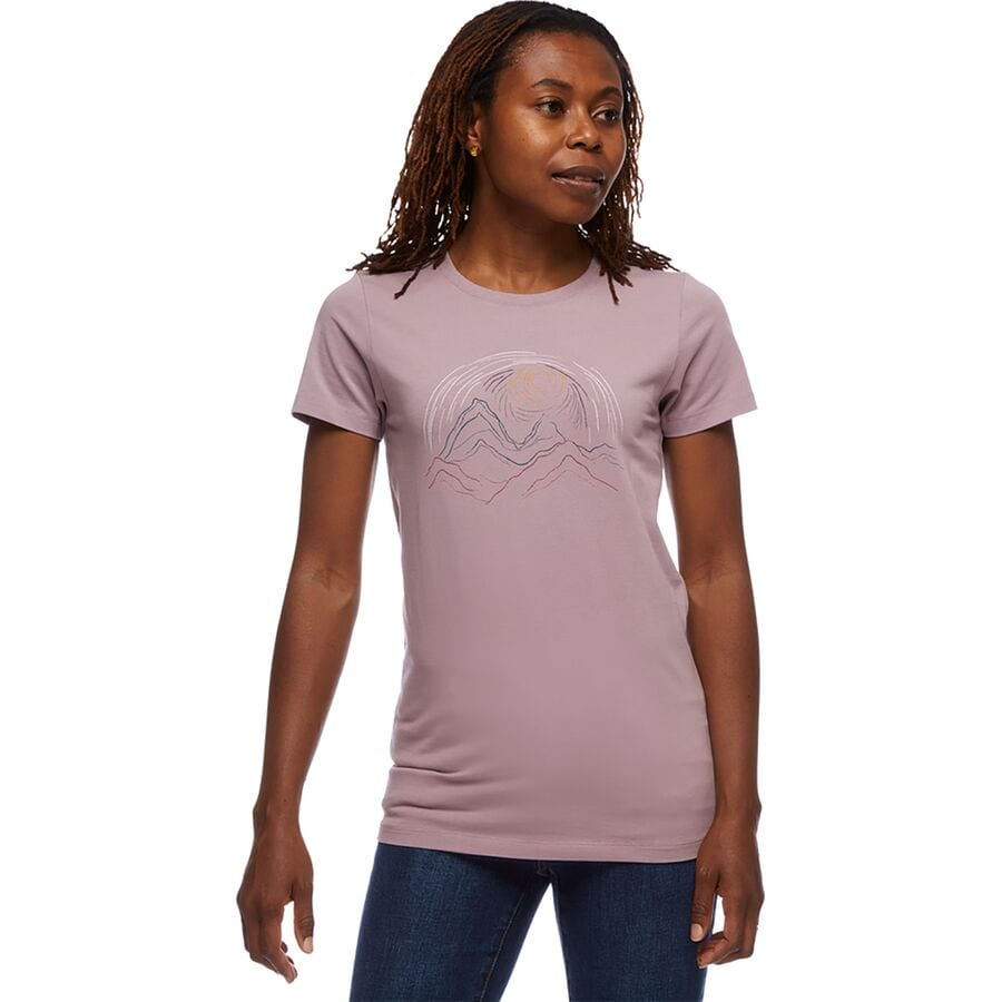 () ubN_Ch fB[X T~bg XNu T-Vc - EBY Black Diamond women Summit Scribble T-Shirt - Women's Wood Violet