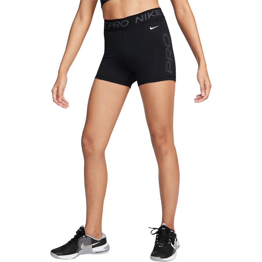 (取寄) ナイキ レディース プロ ミッドライズ グラフィック 3インチ ショーツ - ウィメンズ Nike women Pro Mid-Rise Graphic 3in Shorts - Women's Black/Anthracite/White