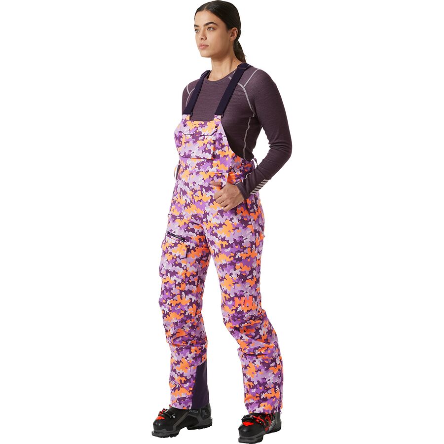 (取寄) ヘリーハンセン レディース パウダークイーン ビブ パンツ - ウィメンズ Helly Hansen women Powderqueen Bib Pant - Women's Crushed Grape Camo